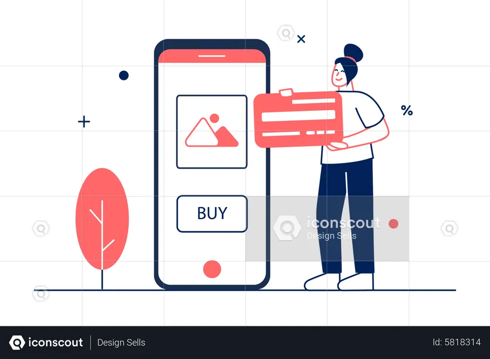 Online card payment  Illustration