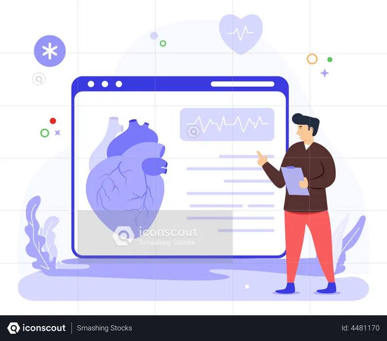 Online Cardiologist  Illustration
