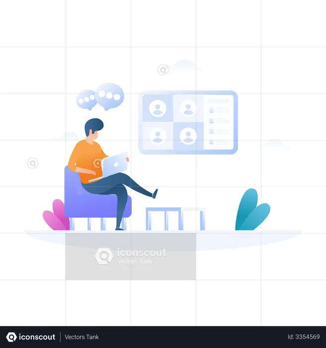 Online Chat  Illustration