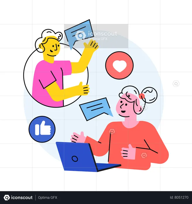 Online Chat  Illustration