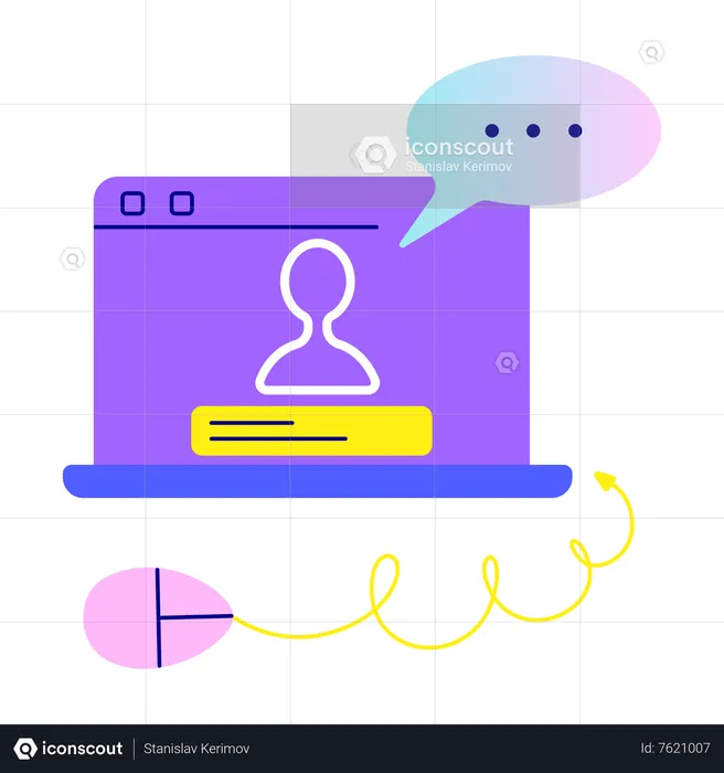 Online Chat Support  Illustration