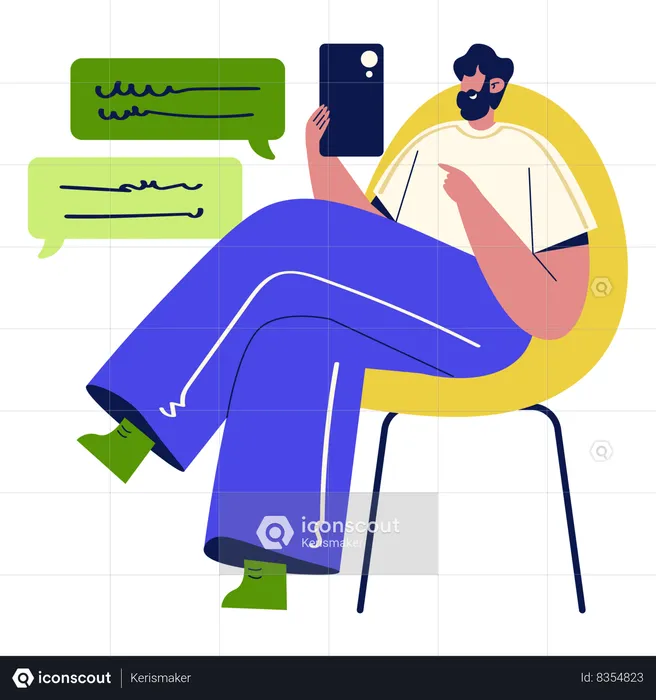 Online Chatting  Illustration