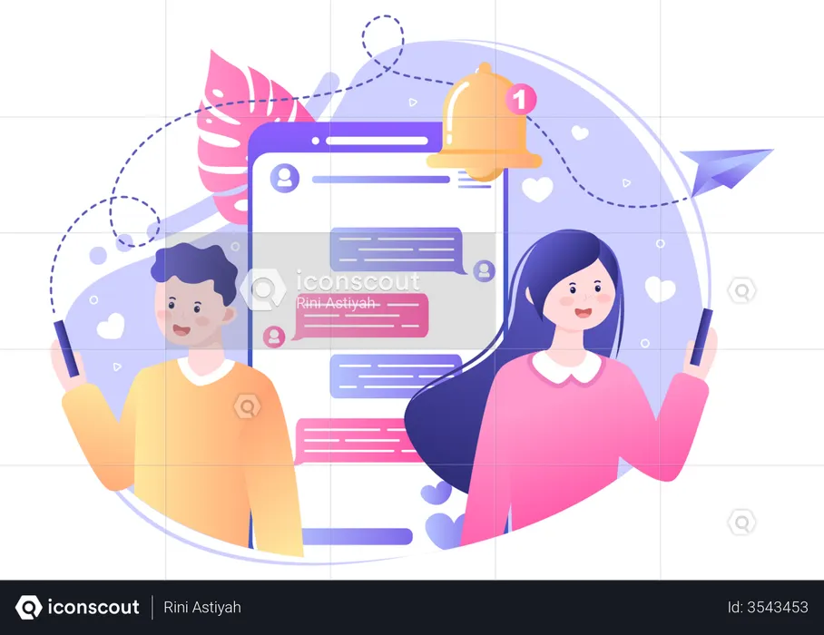 Online chatting  Illustration