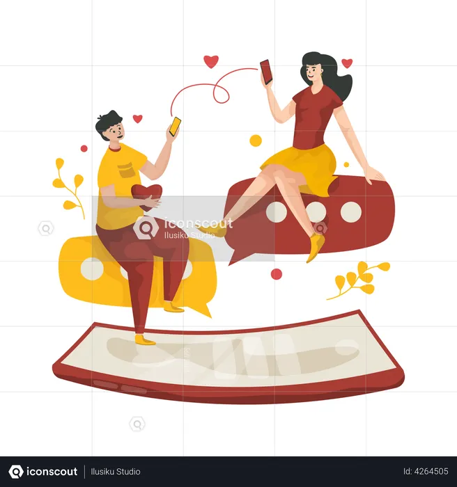 Online chatting on dating app  Illustration
