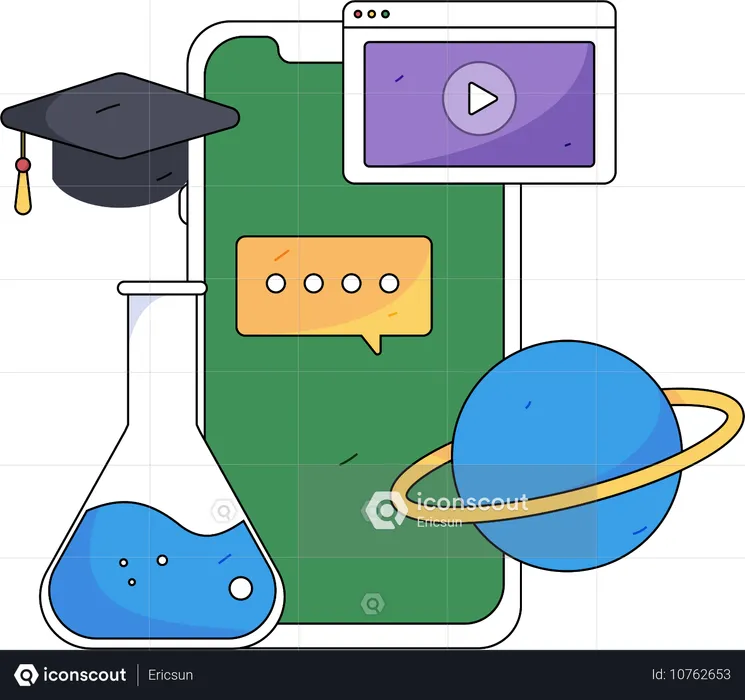 Online-Chemieunterricht  Illustration