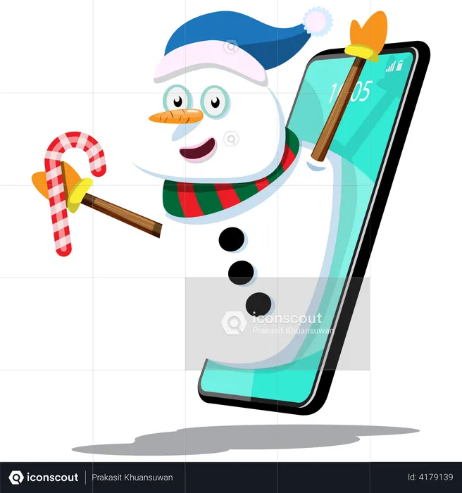 Online Christmas Greeting  Illustration