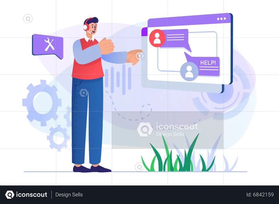 Online client service  Illustration