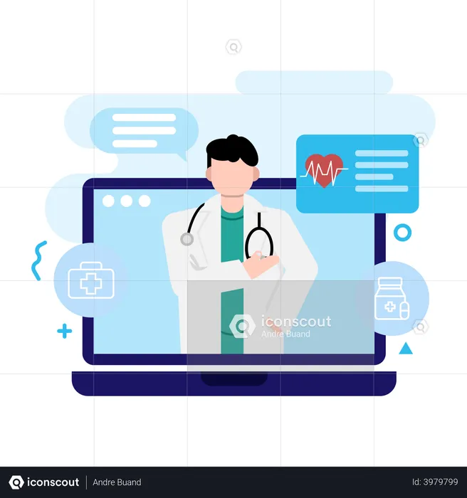 Online clinic consultation  Illustration