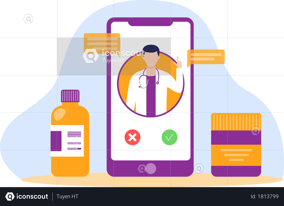 Online clinic support Illustration