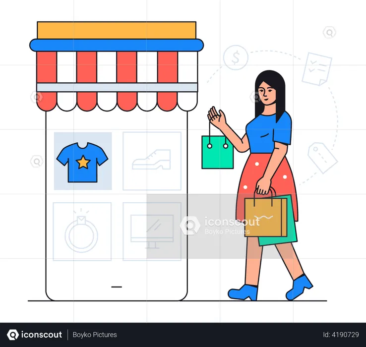 Online clothe shopping  Illustration