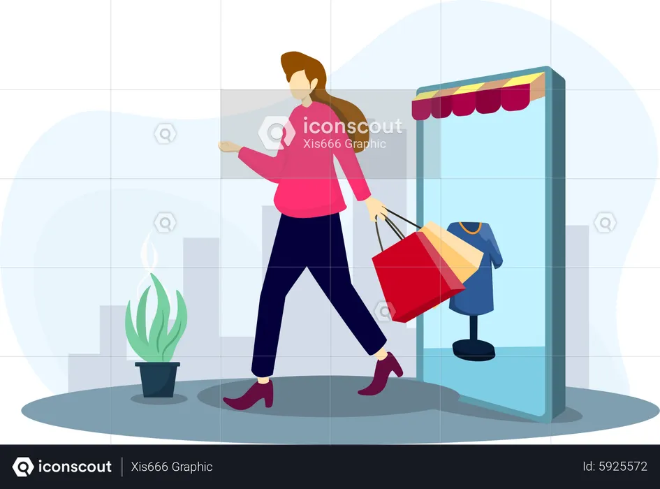 Online clothes shopping  Illustration