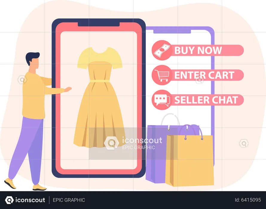 Online clothes shopping  Illustration