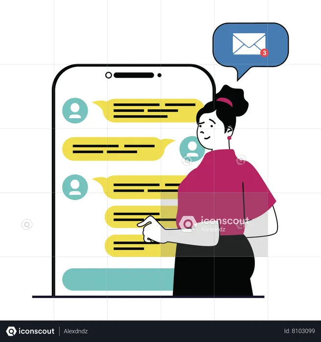 Online communication  Illustration
