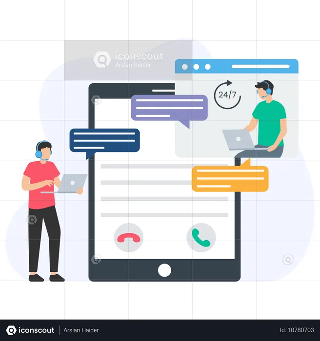 Online communication app  Illustration