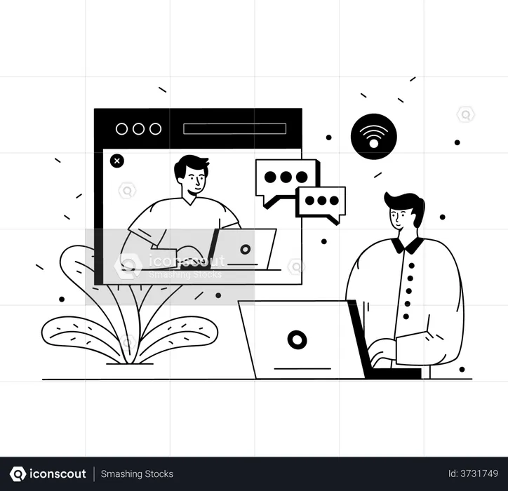 Online Communication  Illustration