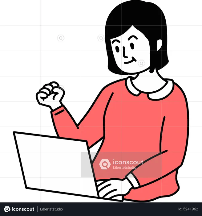 Online communication on laptop  Illustration