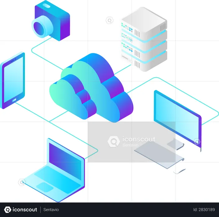 Online Computing Storage  Illustration