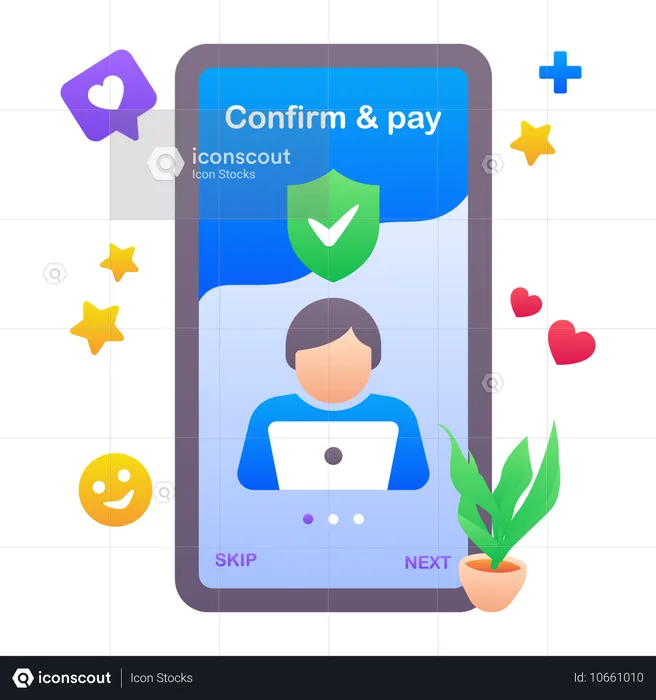 Online Confirm and pay  Illustration