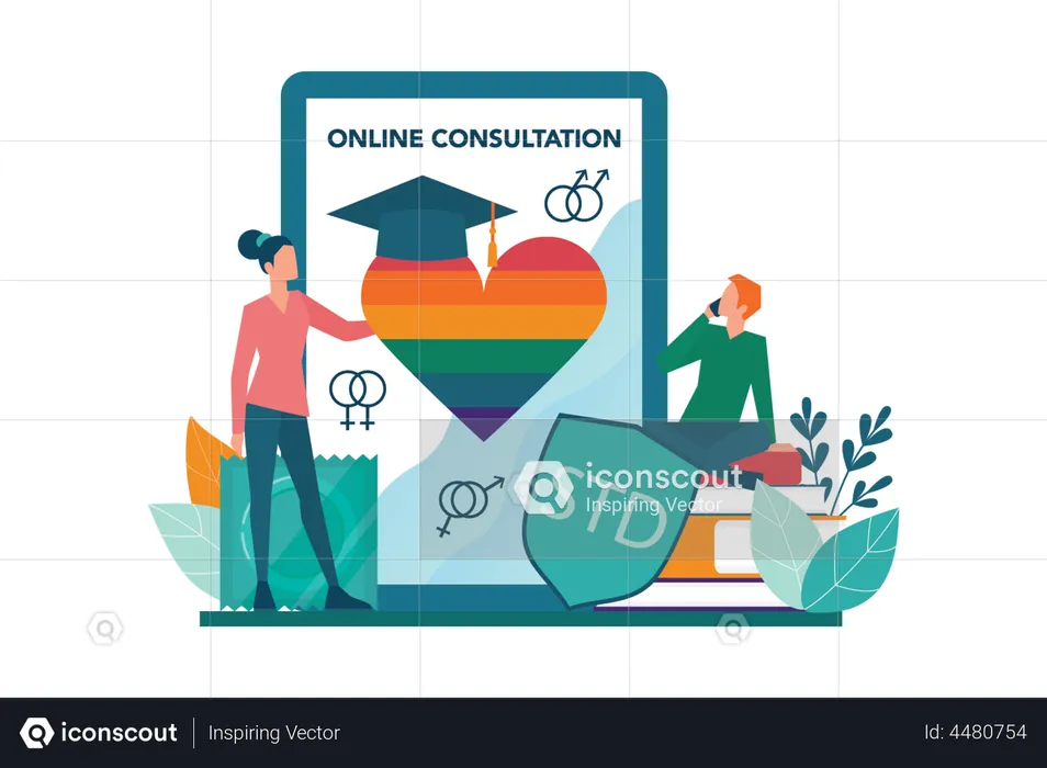 Online Consultation for sex  Illustration