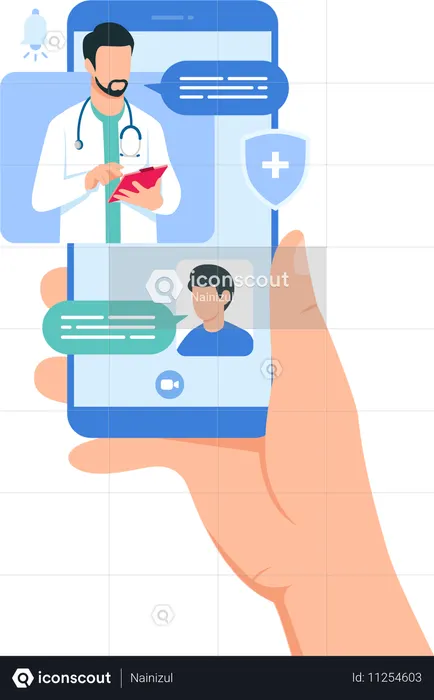 Online Consultation with Doctor  Illustration