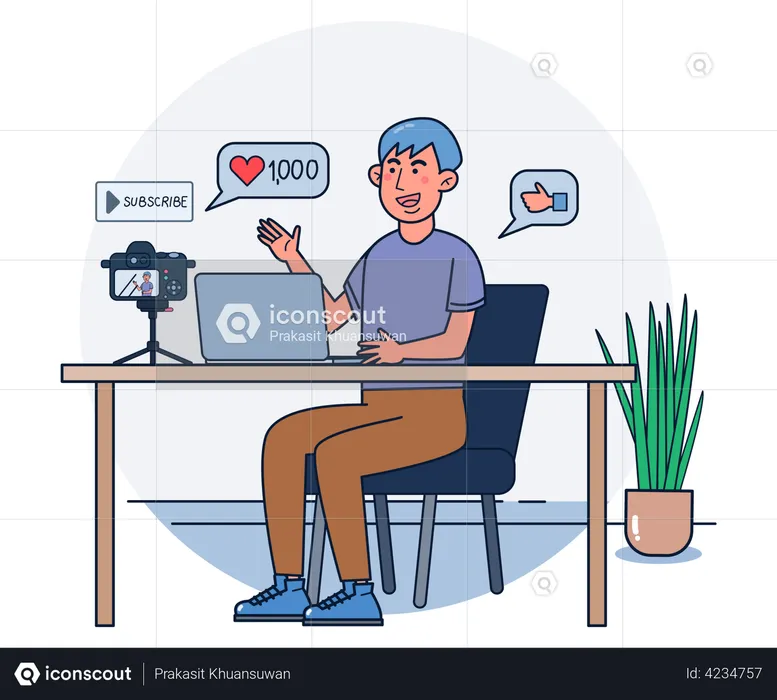 Online content creator  Illustration