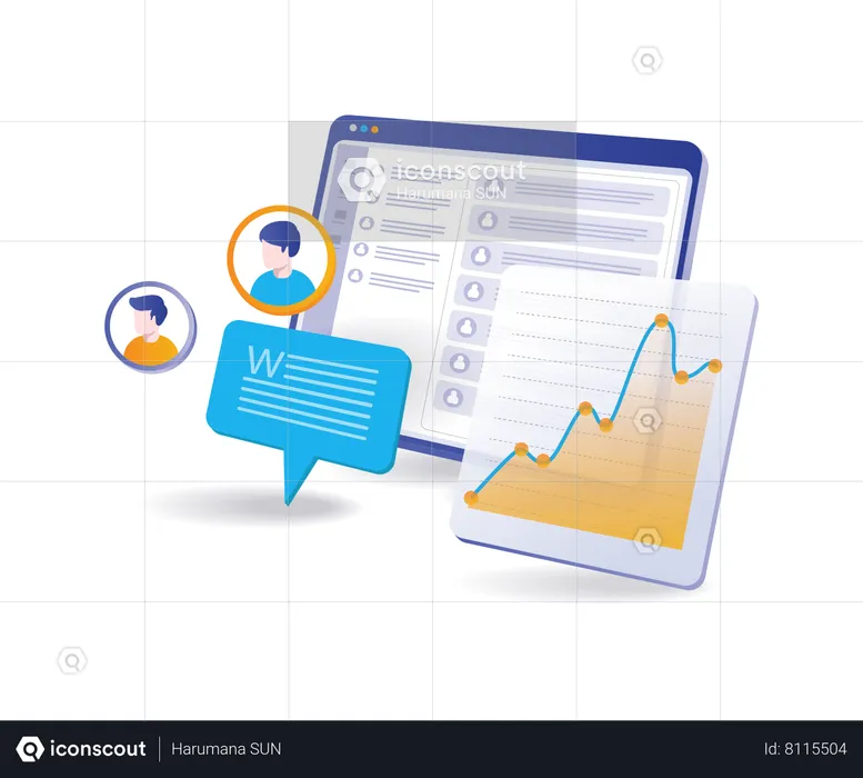 Online conversation analysis  Illustration