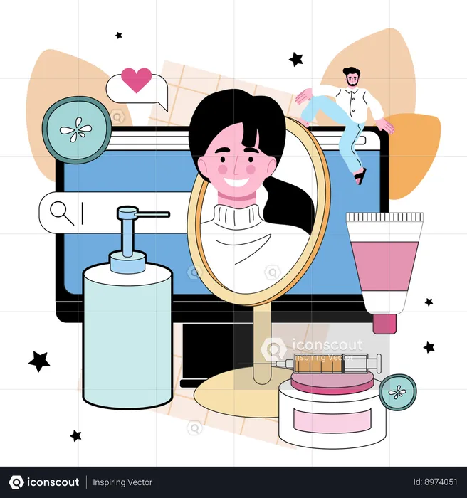Online Cosmetologist service  Illustration
