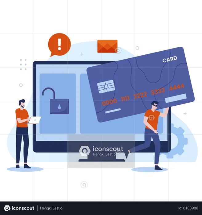 Online credit card fraud  Illustration