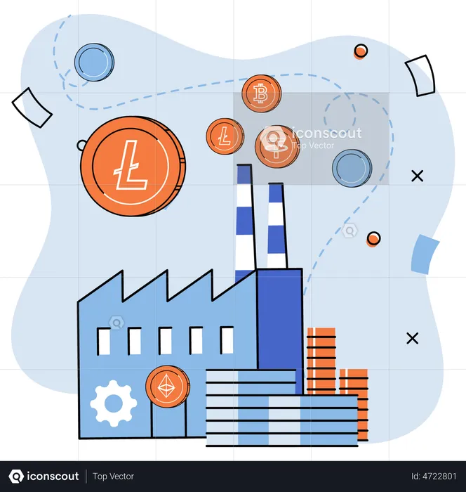 Online Cryptocurrency mining  Illustration