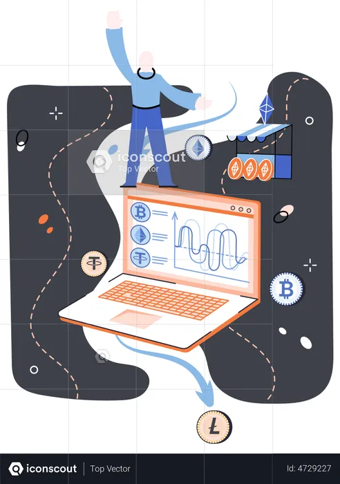 Online cryptocurrency platform  Illustration