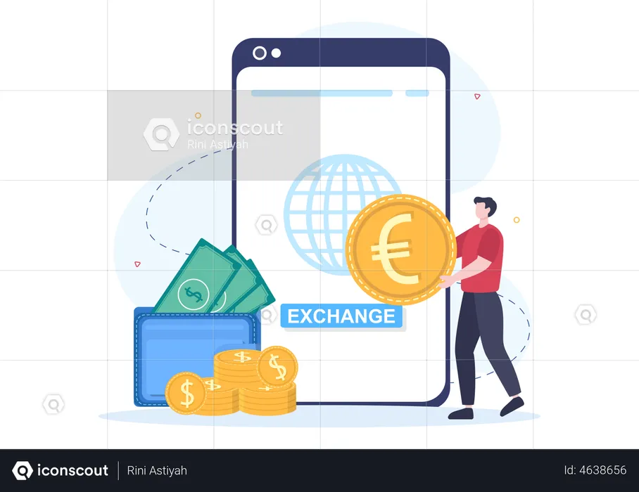 Online Currency Exchange  Illustration