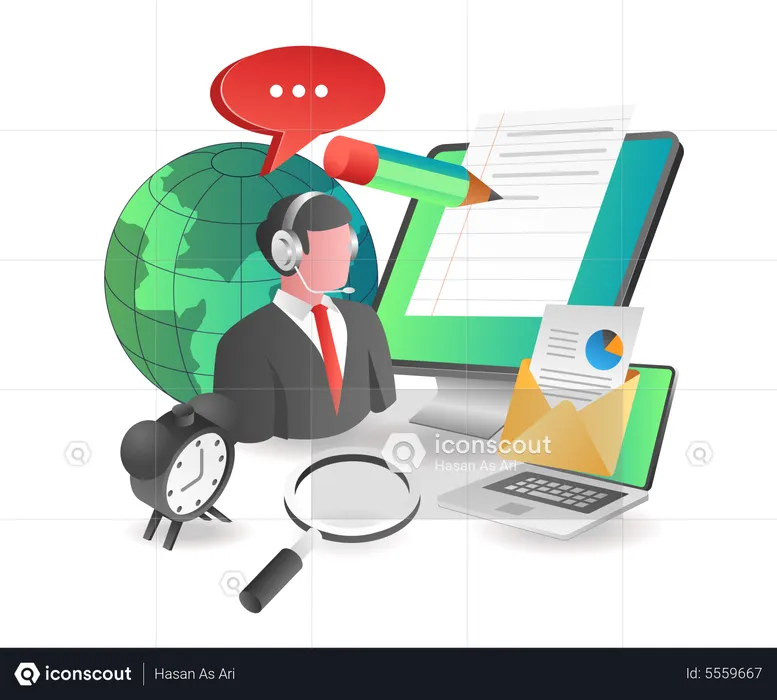 Online customer service  Illustration