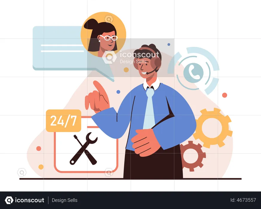 Online Customer Service  Illustration