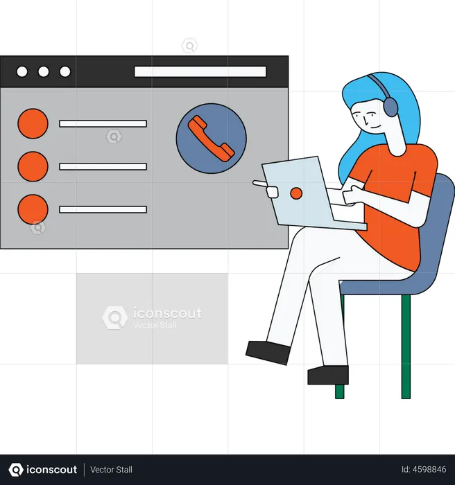 Online customer support  Illustration