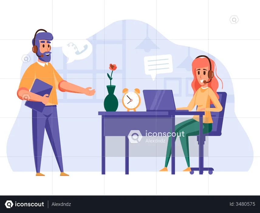 Online customer support team  Illustration
