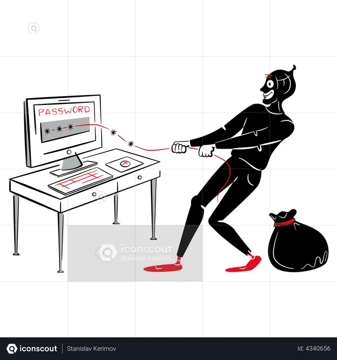Online cyber scammer  Illustration