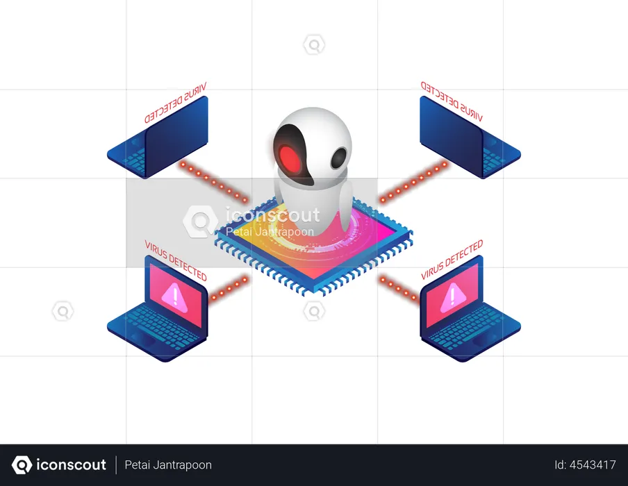 Online-Datenübertragung auf Gadget-Gerät  Illustration