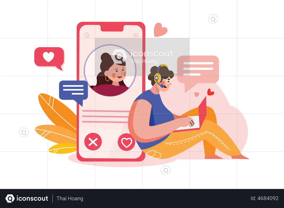 Online-Dating  Illustration