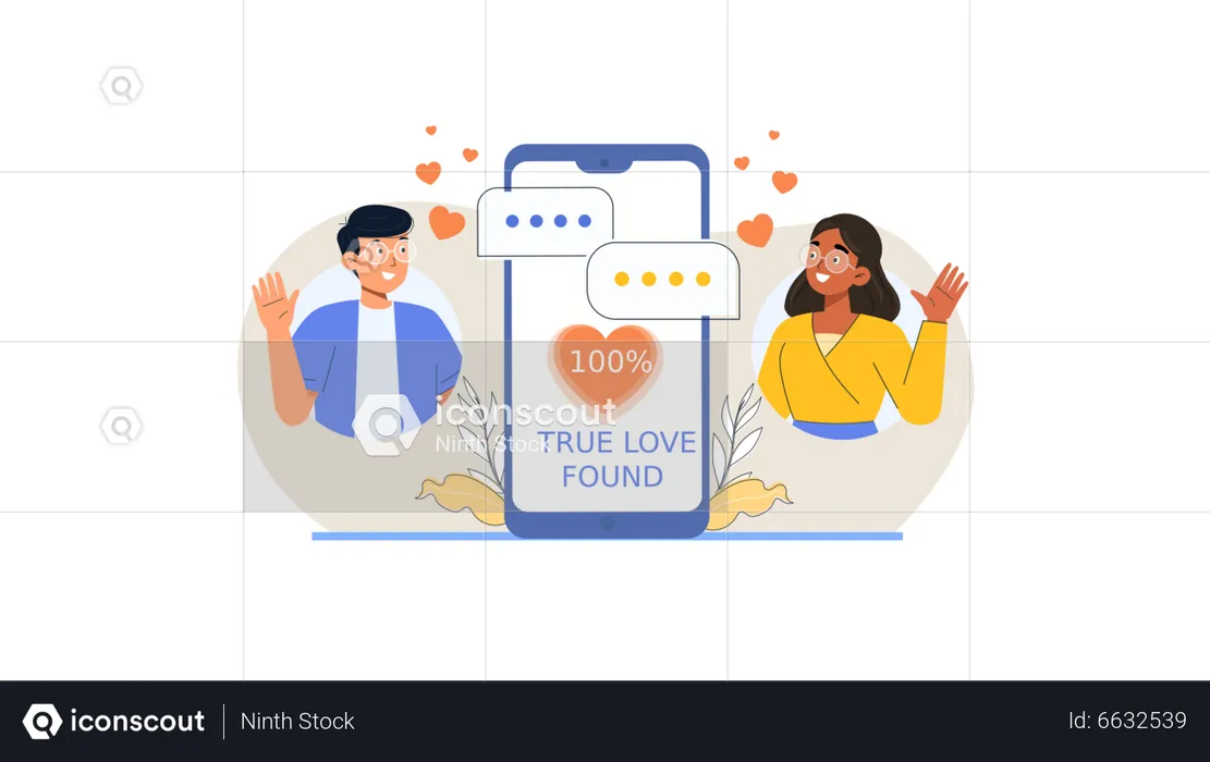 Online Dating App  Illustration