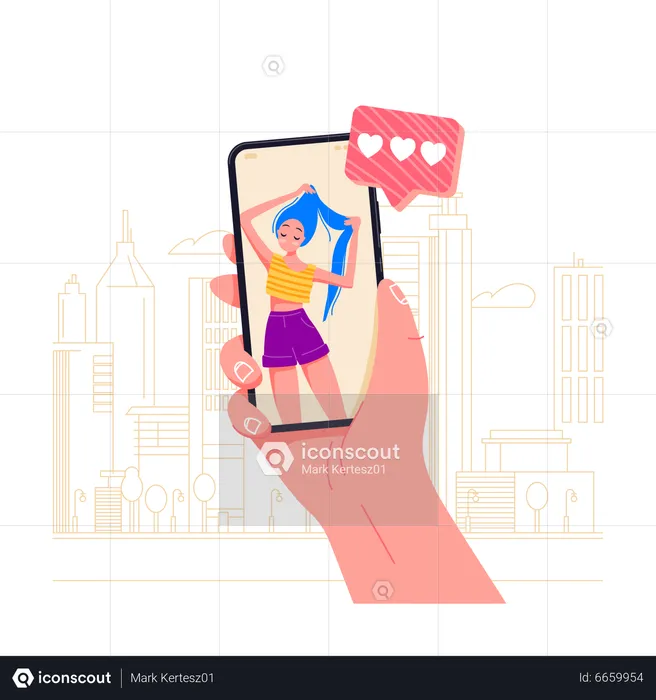 Online dating chat  Illustration