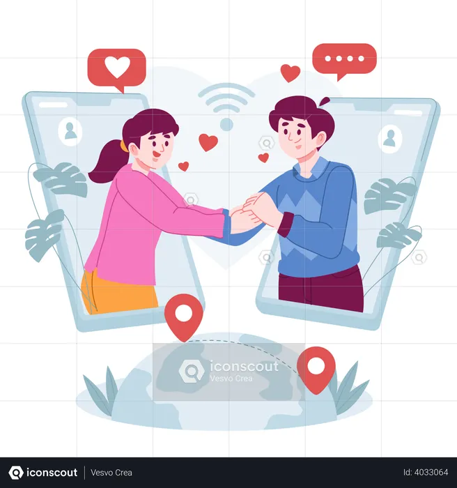 Online Dating  Illustration