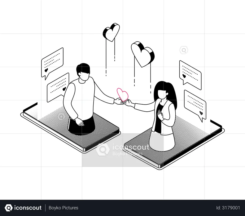 Online dating  Illustration