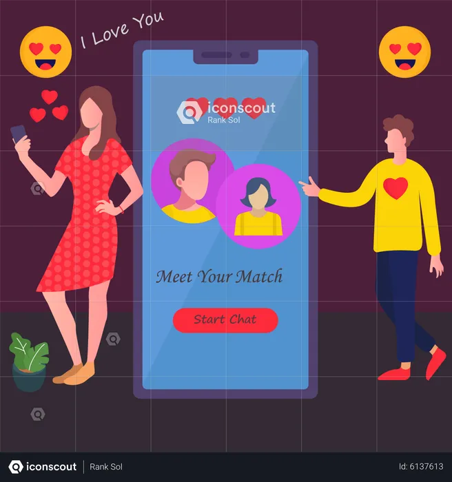 Online-Dating-Plattform  Illustration