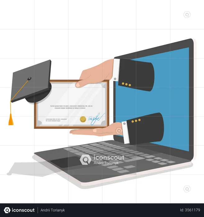 Online degree  Illustration