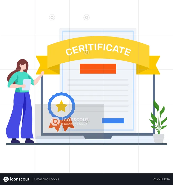 Online Degree Certificate  Illustration