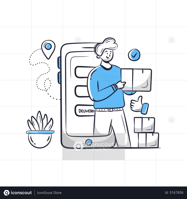 Online Delivery  Illustration