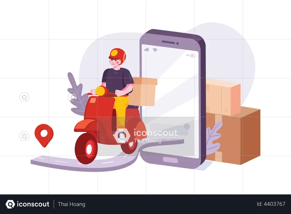 Online delivery location  Illustration