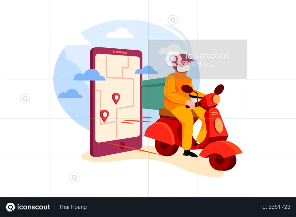 Online Delivery Location  Illustration