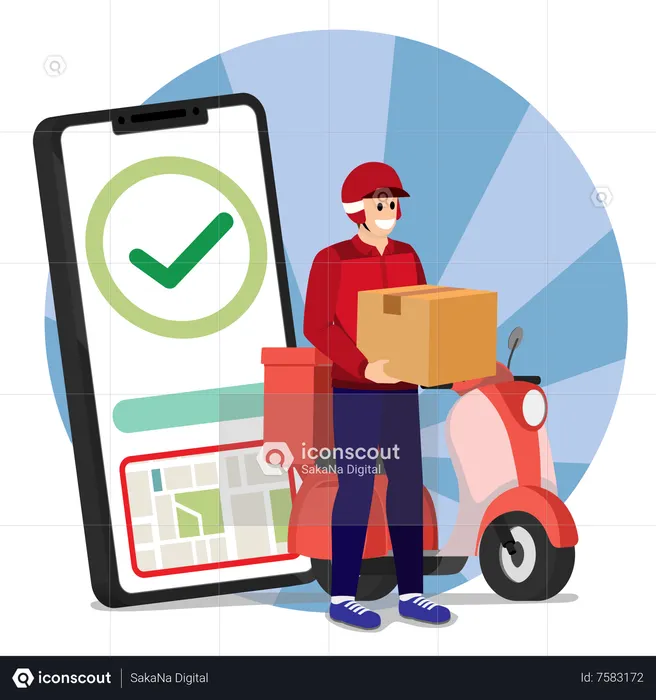 Best Online Delivery Service Illustration download in PNG & Vector format