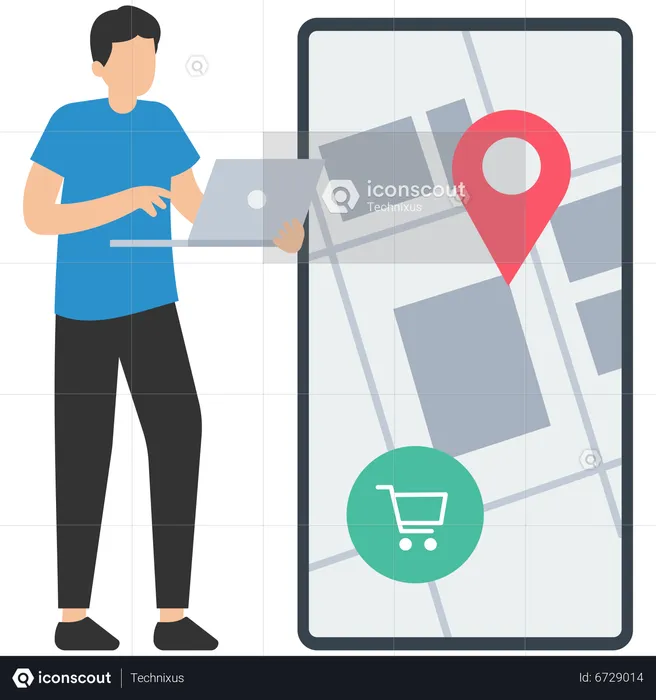 Online delivery service and delivery tracking mobile application  Illustration